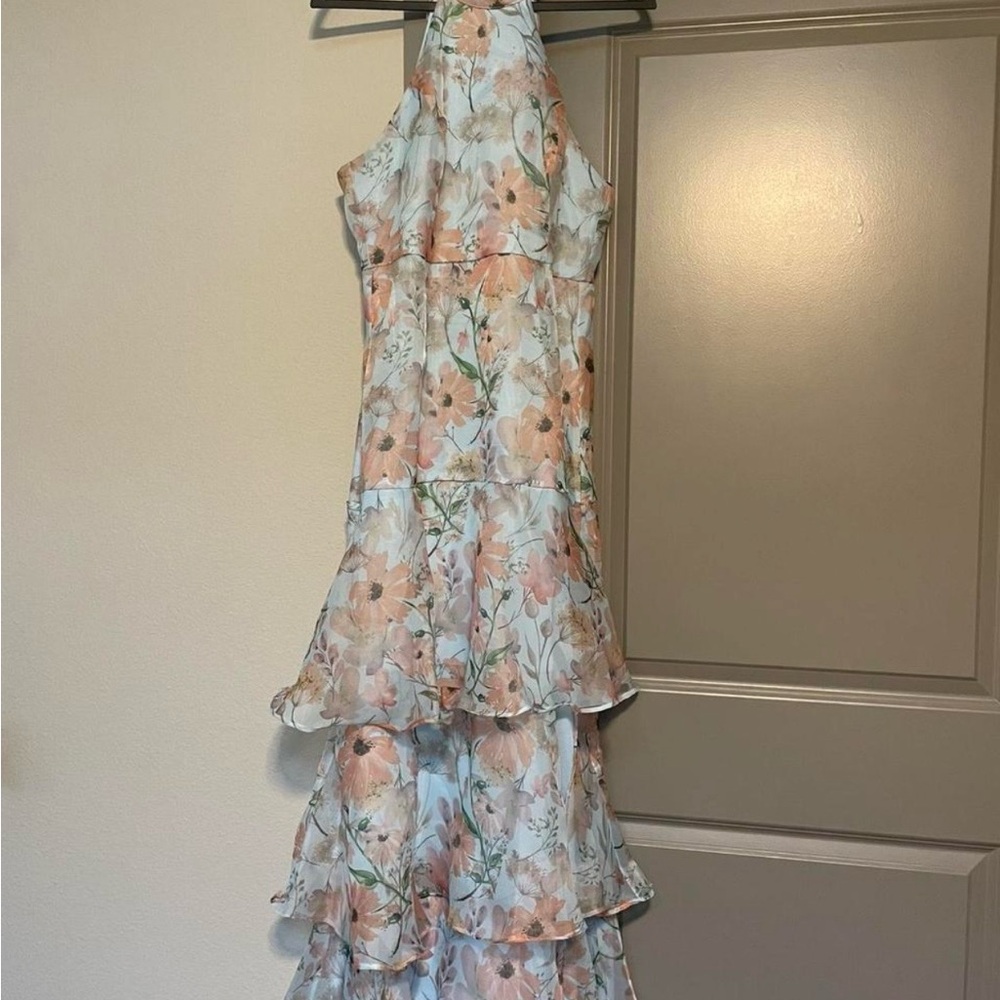 Lulu's Pastel Floral Tiered Maxi Dress